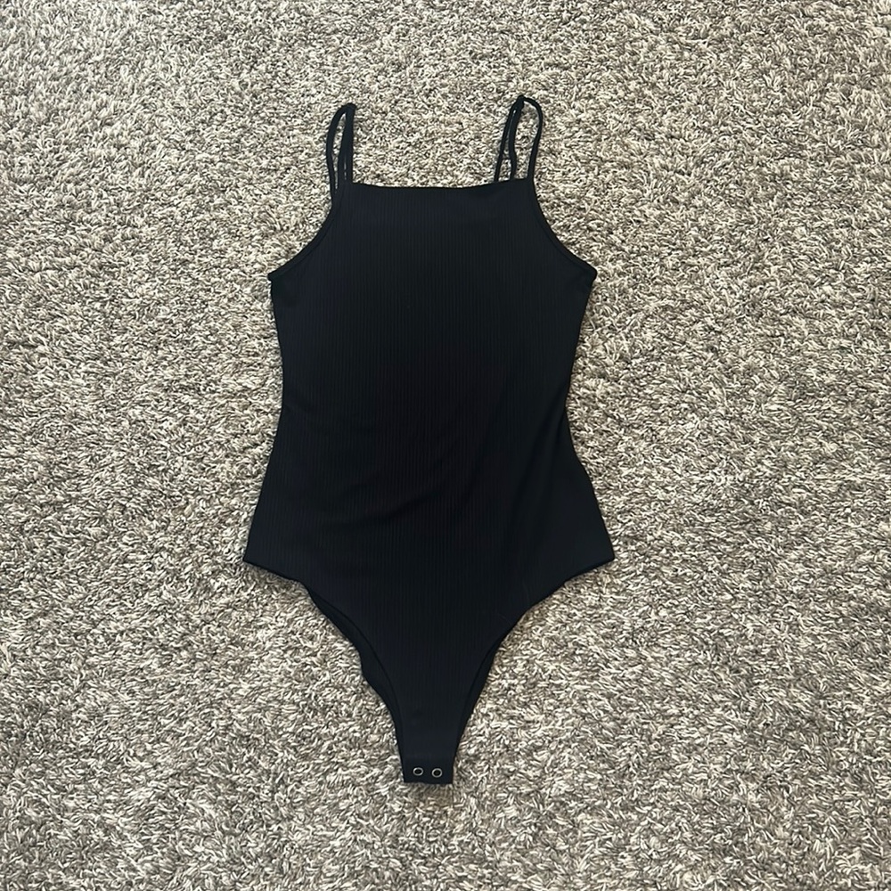 Wild fable black tank top bodysuit size small